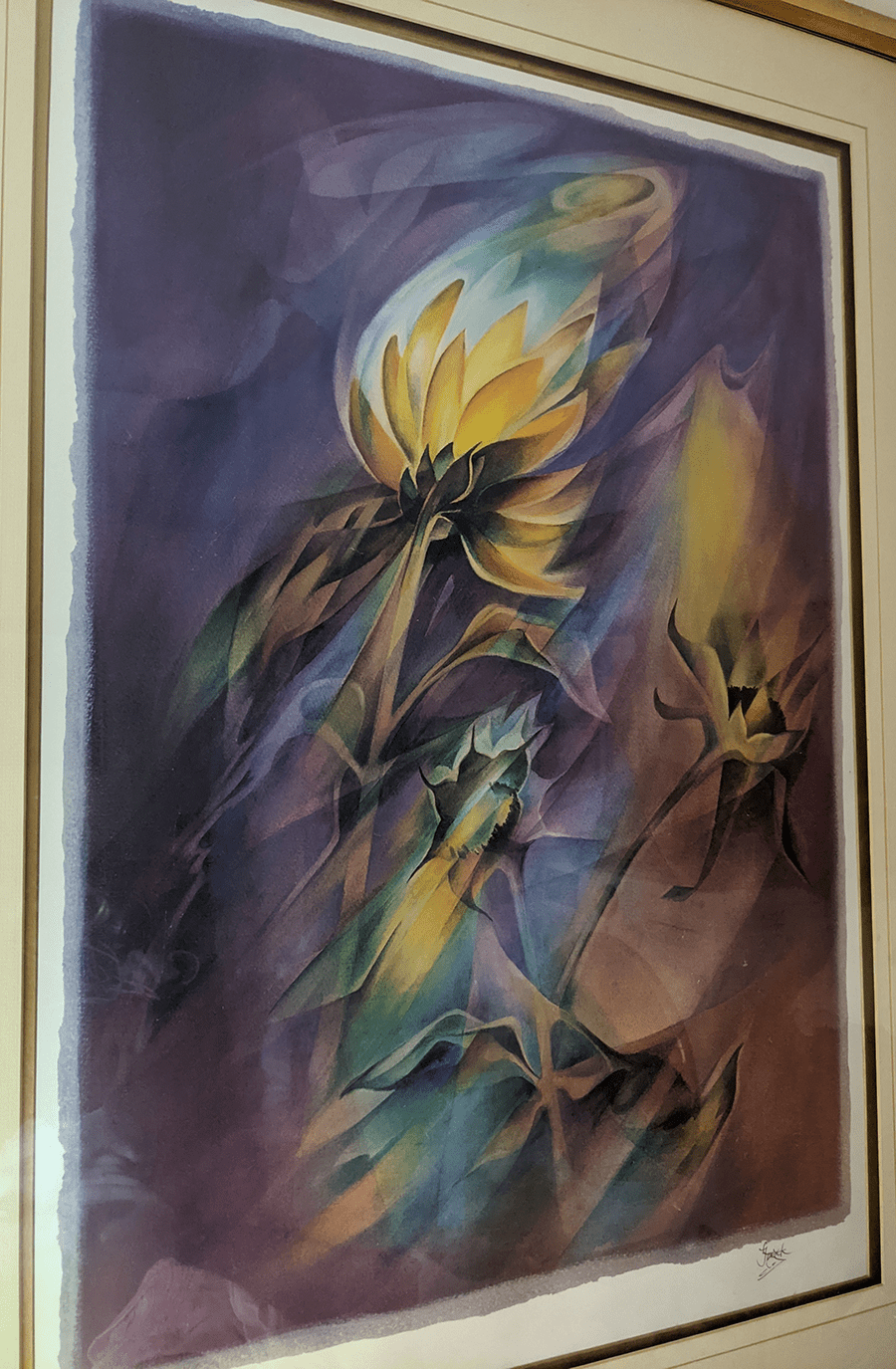 Dying Sunflower Watercolor Signed Print by Leszek Forczek - Anthroposophy Shop