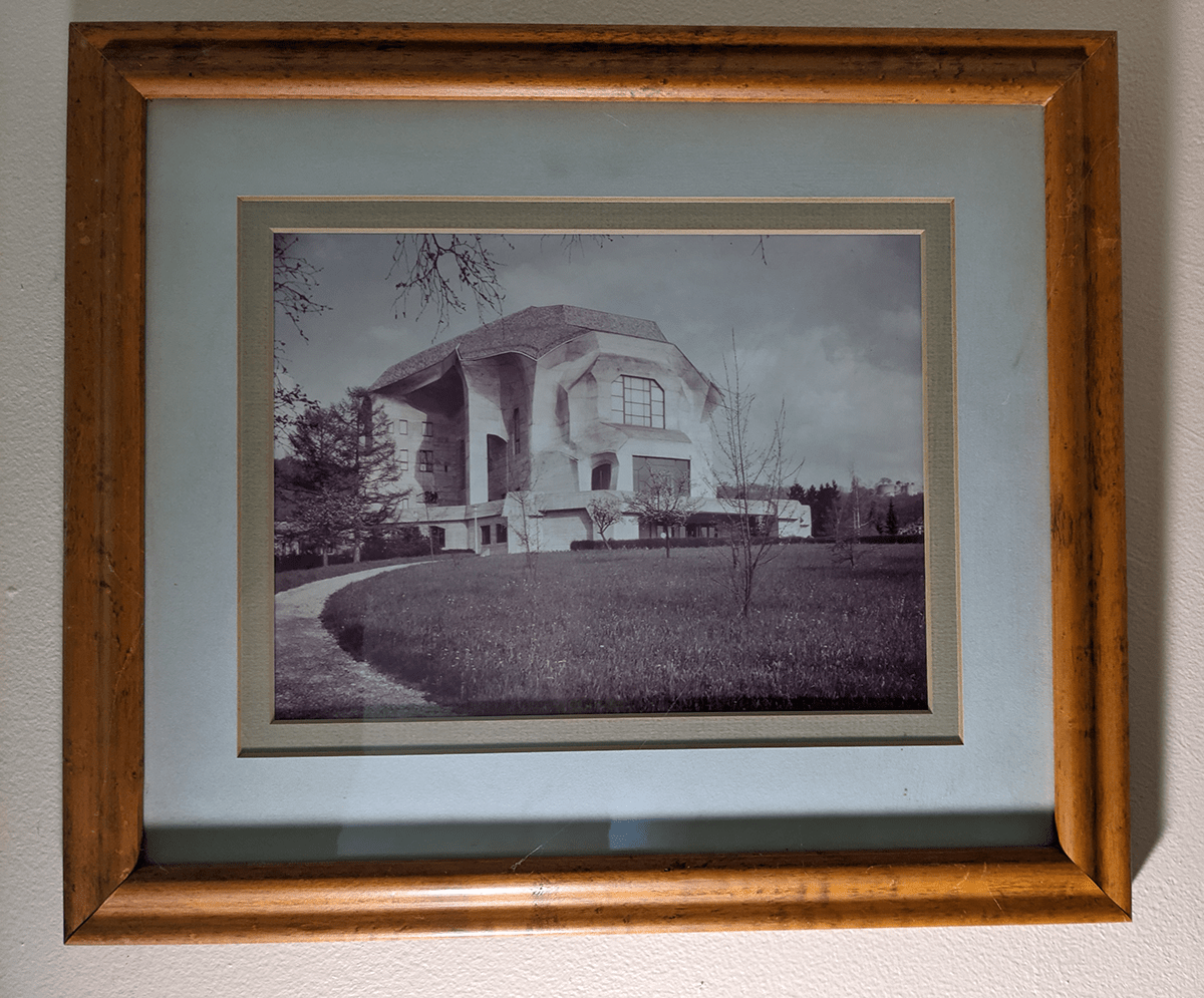 Pair of Maple Framed Photos of the First and Second Goetheanum Designed by Rudolf Steiner - Anthroposophy Shop