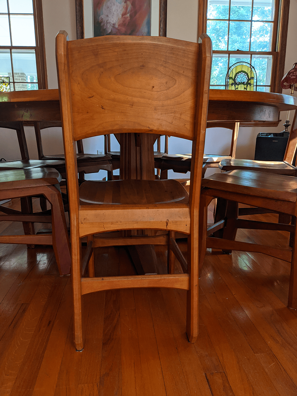 Solid Cherry Wood Anthroposophically Designed Handcrafted Dining Room Table with 12 Chairs plus a Lazy Susan - Anthroposophy Shop