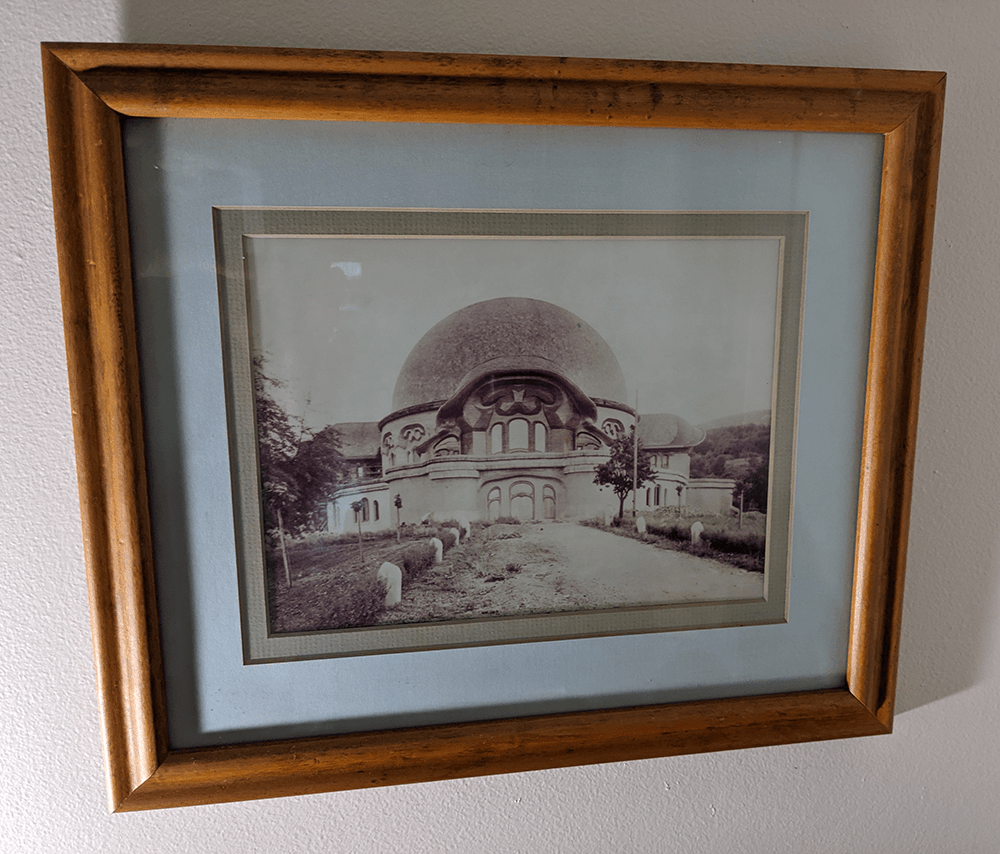 Pair of Maple Framed Photos of the First and Second Goetheanum Designed by Rudolf Steiner - Anthroposophy Shop
