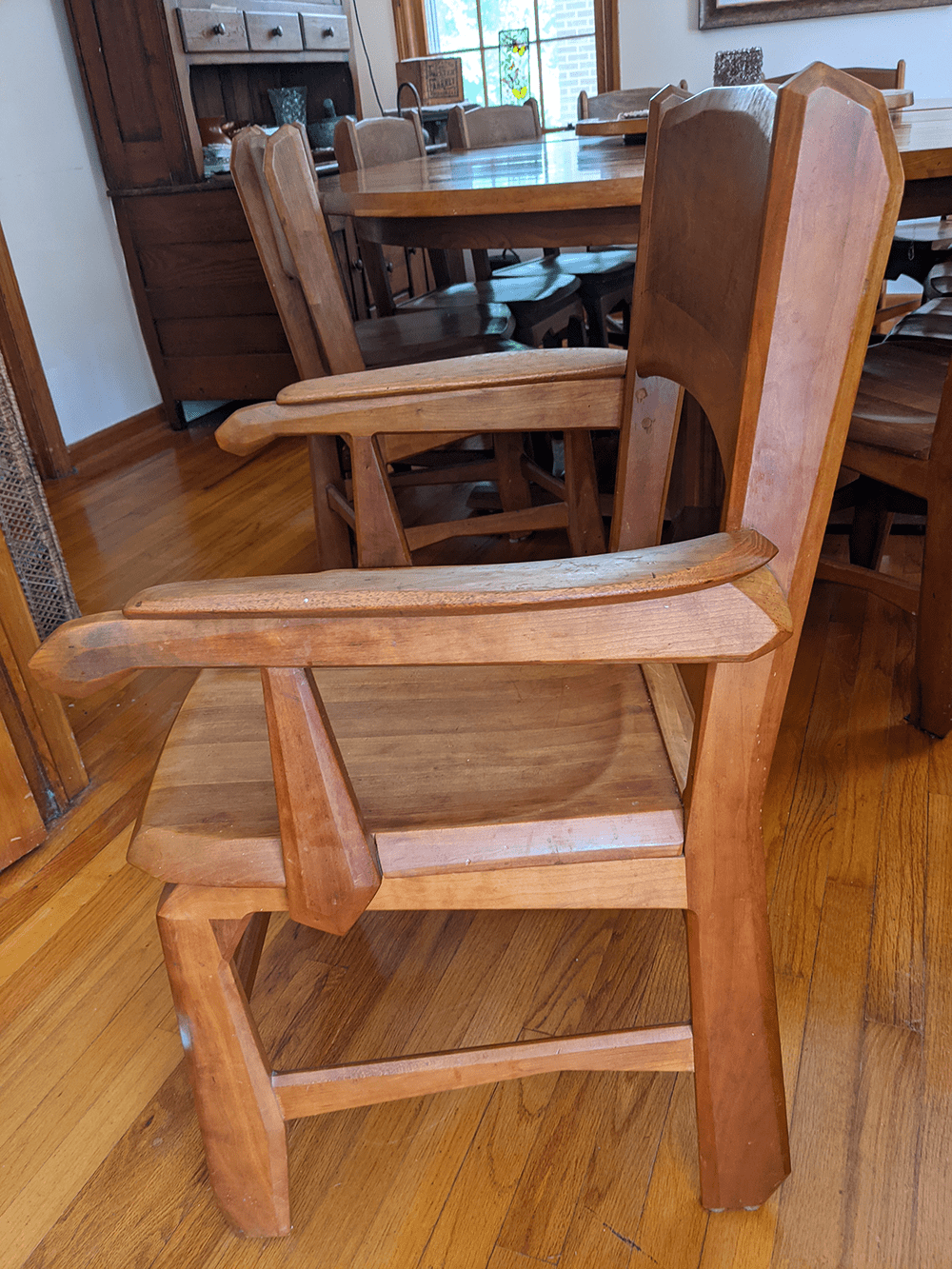 Solid Cherry Wood Anthroposophically Designed Handcrafted Dining Room Table with 12 Chairs plus a Lazy Susan - Anthroposophy Shop